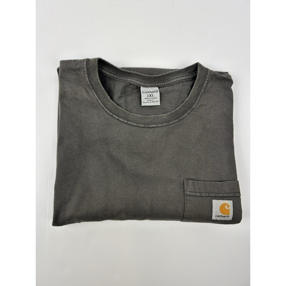 Carhartt Men's 2XL Gray Workwear Short Sleeve Pocket Crew Neck Cotton T-Shirt